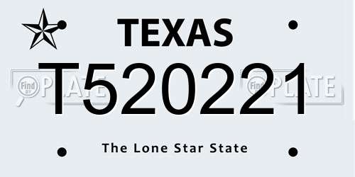 T520221 Texas License Plate