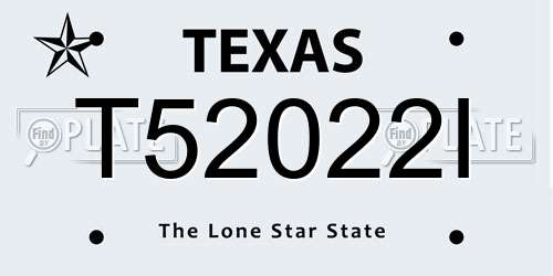 T52022I Texas License Plate