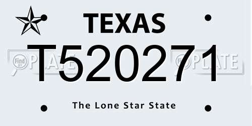 T520271 Texas License Plate