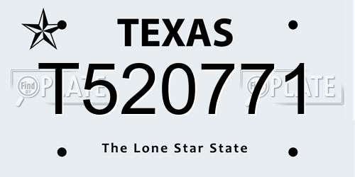 T520771 Texas License Plate