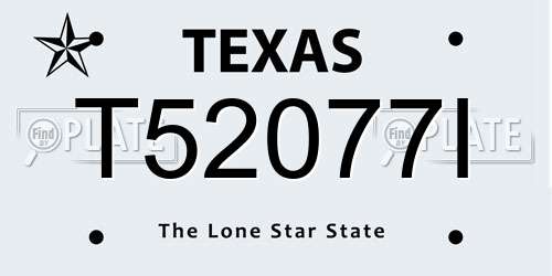 T52077I Texas License Plate
