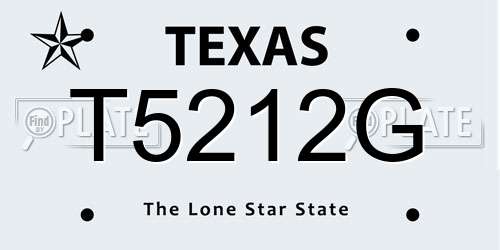 T5212G Texas License Plate