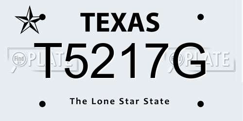 T5217G Texas License Plate