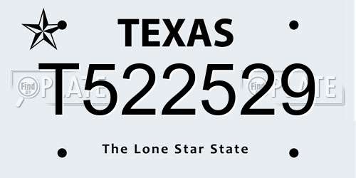 T522529 Texas License Plate
