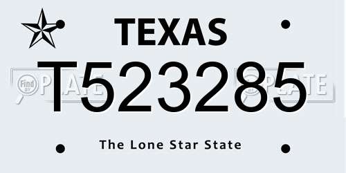 T523285 Texas License Plate