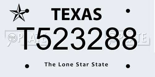 T523288 Texas License Plate