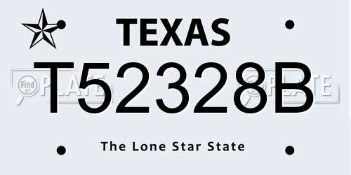 T52328B Texas License Plate