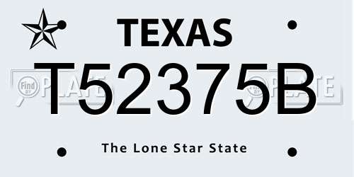 T52375B Texas License Plate