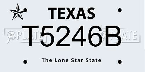 T5246B Texas License Plate
