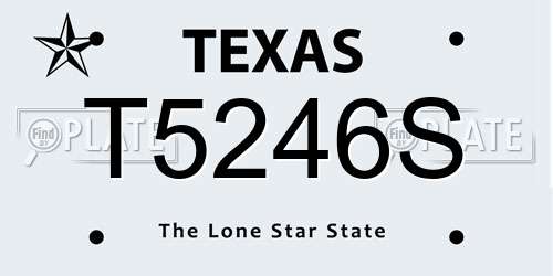 T5246S Texas License Plate