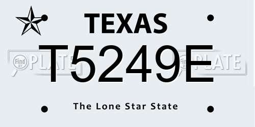 T5249E Texas License Plate