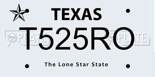T525RO Texas License Plate