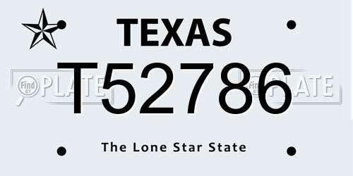 T52786 Texas License Plate
