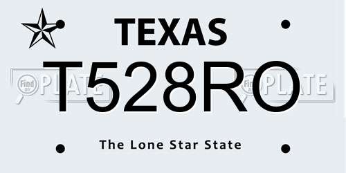 T528RO Texas License Plate