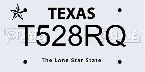 T528RQ Texas License Plate
