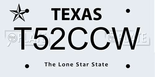 T52CCW Texas License Plate