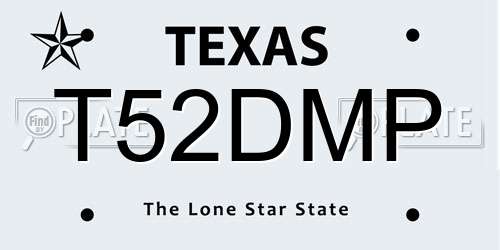 T52DMP Texas License Plate