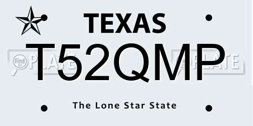 T52QMP Texas License Plate
