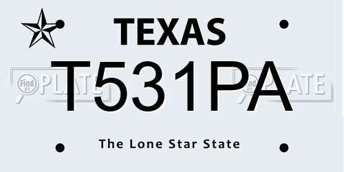 T531PA Texas License Plate