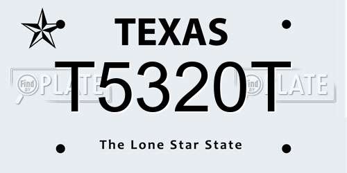 T5320T Texas License Plate