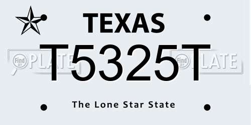 T5325T Texas License Plate