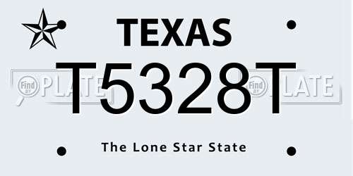 T5328T Texas License Plate