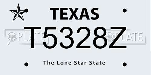 T5328Z Texas License Plate