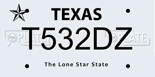 T532DZ Texas License Plate