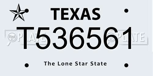 T536561 Texas License Plate