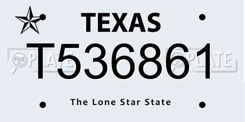 T536861 Texas License Plate