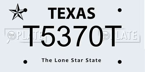 T5370T Texas License Plate