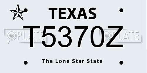 T5370Z Texas License Plate