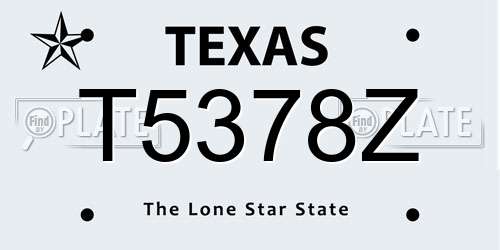 T5378Z Texas License Plate