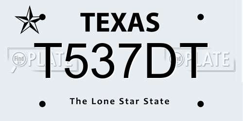 T537DT Texas License Plate