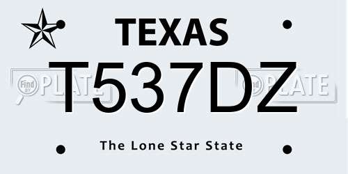 T537DZ Texas License Plate