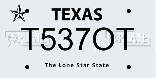 T537OT Texas License Plate