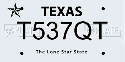 T537QT Texas License Plate