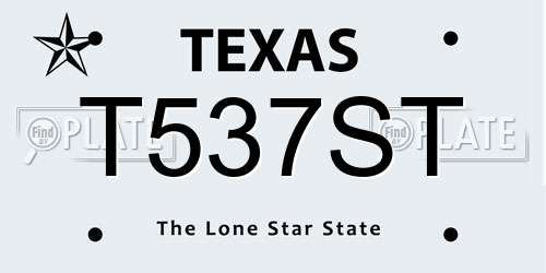 T537ST Texas License Plate