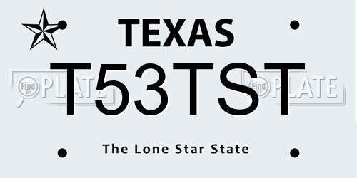 T53TST Texas License Plate