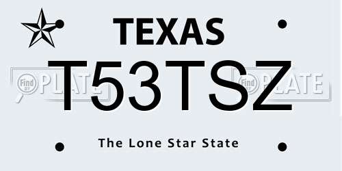 T53TSZ Texas License Plate