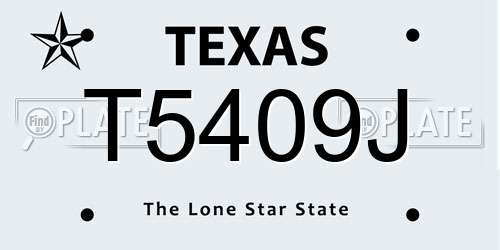 T5409J Texas License Plate
