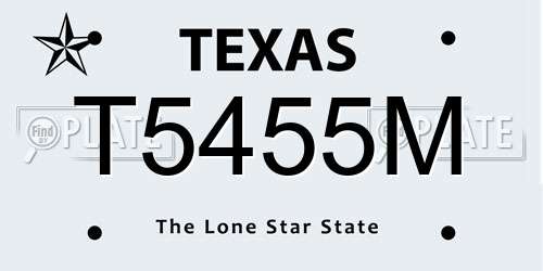 T5455M Texas License Plate