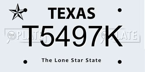 T5497K Texas License Plate