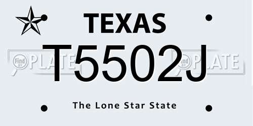 T5502J Texas License Plate