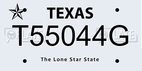 T55044G Texas License Plate