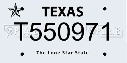 T550971 Texas License Plate