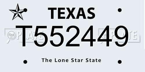 T552449 Texas License Plate