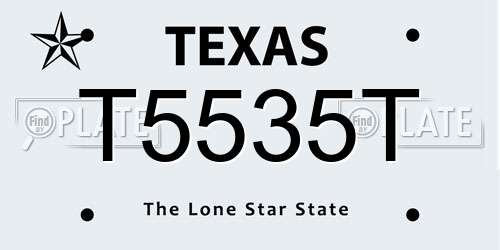 T5535T Texas License Plate