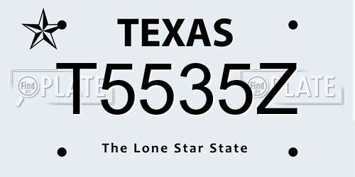 T5535Z Texas License Plate