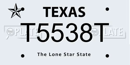 T5538T Texas License Plate